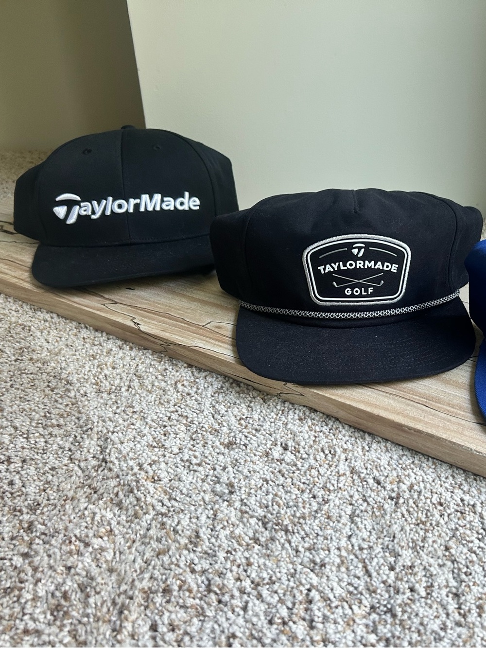 3 Men's Golf Snapback Hat Lot TaylorMade Rope Hat & Royal Blue Agave Cap - 3 Pac